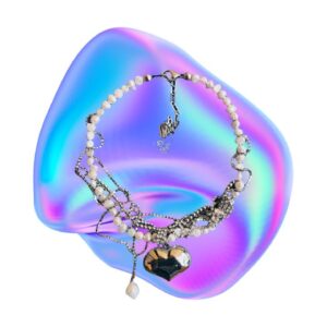 Dangling Ice Heart Necklace Statement